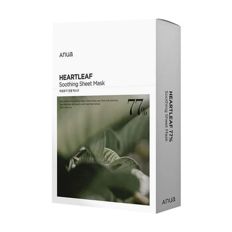 Заспокійлива тканинна маска для обличчя Anua Heartleaf 77% Soothing Sheet Mask, 10*25 мл